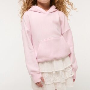 Abercrombie kids essential popover hoodie light pink size 7/8